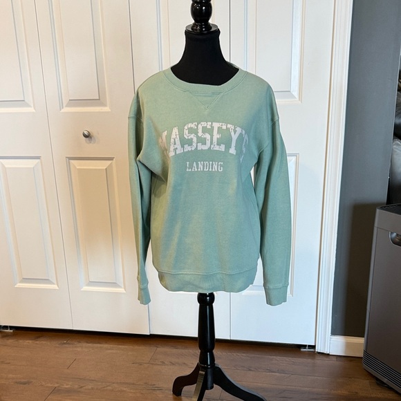 Vintage Mint Green Women's Crew Neck Sweater - Picture 2 of 7